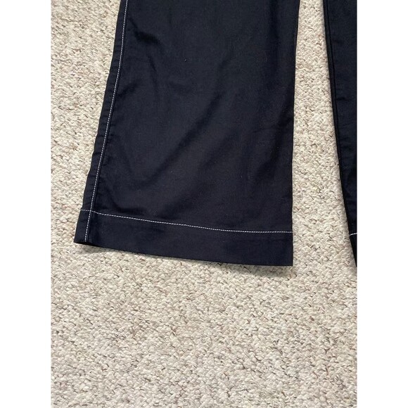 8 LOFT The Palmer Wide Leg Patch Pocket Pants Black Contrast Stitch - Picture 5 of 10